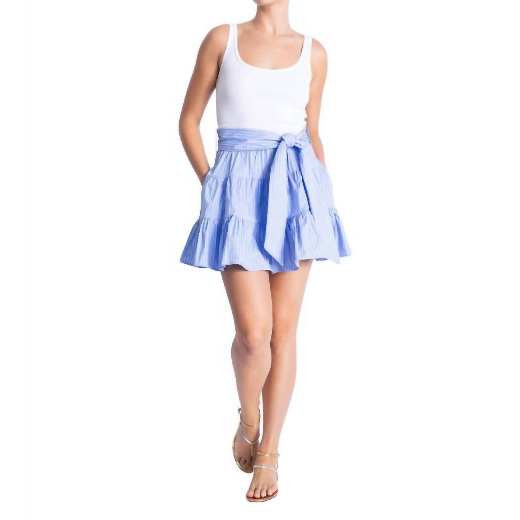 New Karina Grimaldi Women's Sam Mini Skirt In Blue Stripe